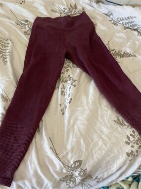 Aerie Burgundy Ribbed Seamless Leggings